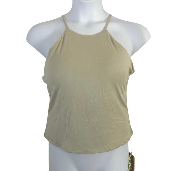 OGL Women's Eco-SkinKiss Tie Back Bandless Brami Crop Top Soft Lily Green XL New - Picture 4 of 9